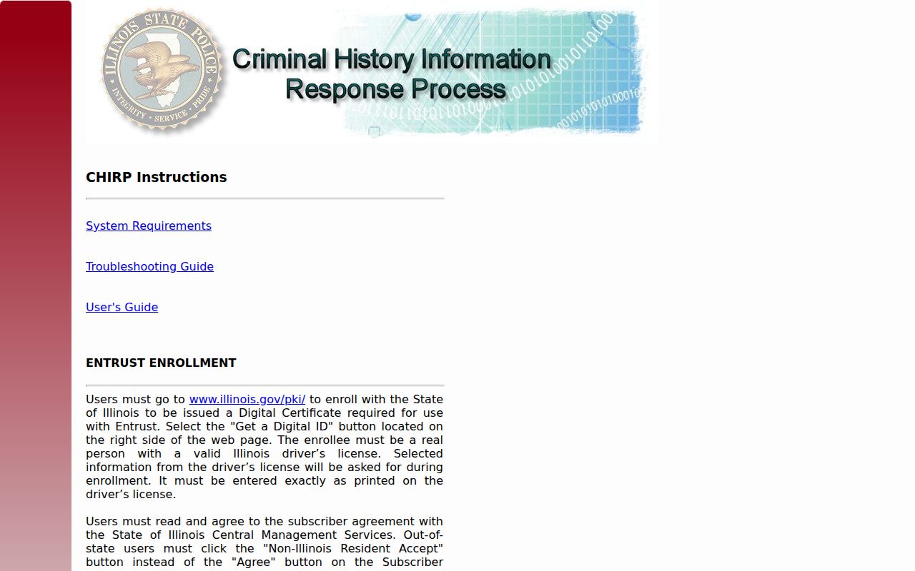 Champaign County criminal history CHIRP portal